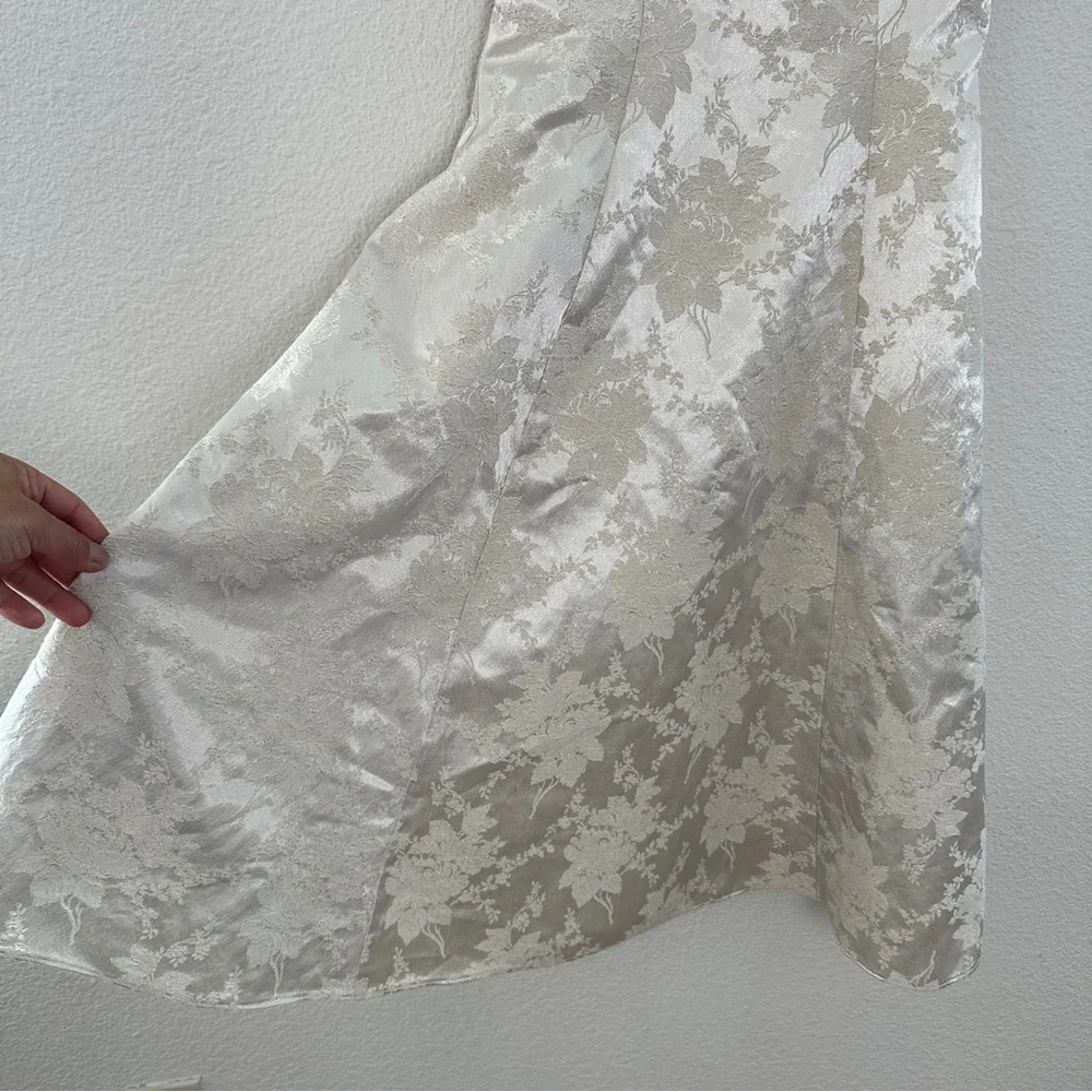 Jessica‎ McClintock Vintage Girls 10 Ivory Floral Brocade Formal Dress Coquette